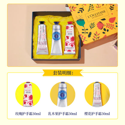 Loccitane подарочный набор кремов для рук с цветочным ароматом 3шт
