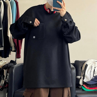 Paddy Julia Amerika tide brendi harflari bir xil rangdagi brend logotipi bo'sh tasodifiy uzun yengli kozok bir xil paragraf bilan erkaklar va ayollar