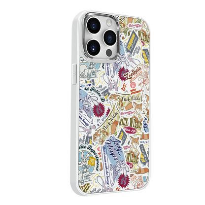 Disney ABS+PC materiali Yuqori sifatli metall boʻyoq oyna himoyasi muzli shisha qopqogʻi Tide Crazy City hayvon stikerlari shamol telefoni uchun Apple/Apple 16Pro Max/Plus/iPhone15/14/13Pro multfilm animatsiyasi