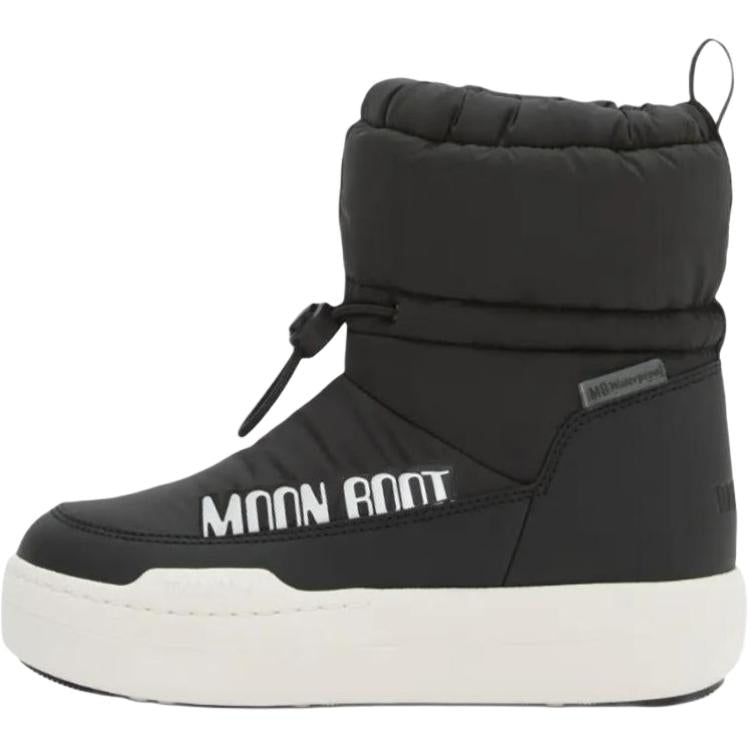 Moon boot park strap round toe quilted snow boots tall kids snow boots black kids'