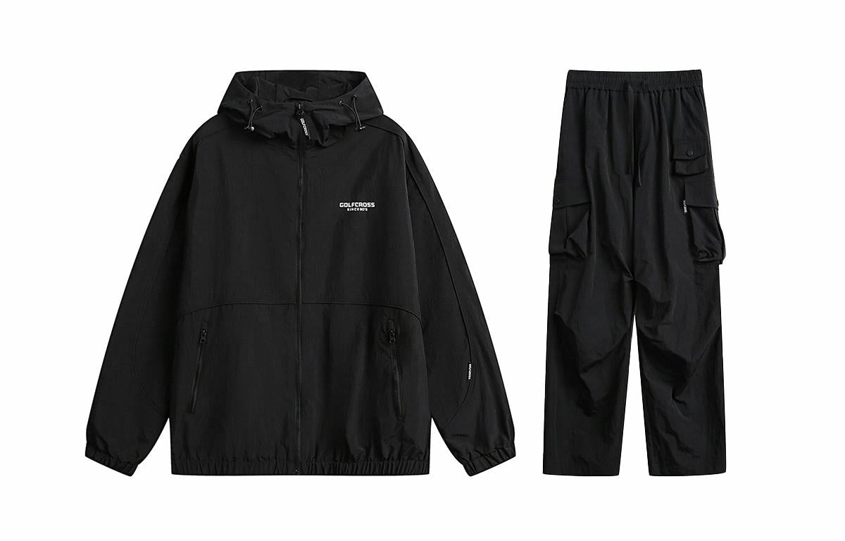 Golfcross asosiy modellari harflar logotipi bosma bir rangli plili ko'p cho'ntakli ish kiyimi tog 'tizimi ochiq havoda dam olish uchun sport kostyumi erkaklar va ayollar modellari