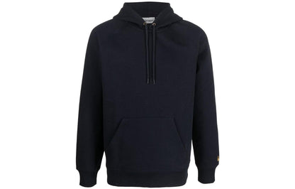 Carhartt wip logotipi kashta tikilgan uzun yengli erkaklar qora kozok