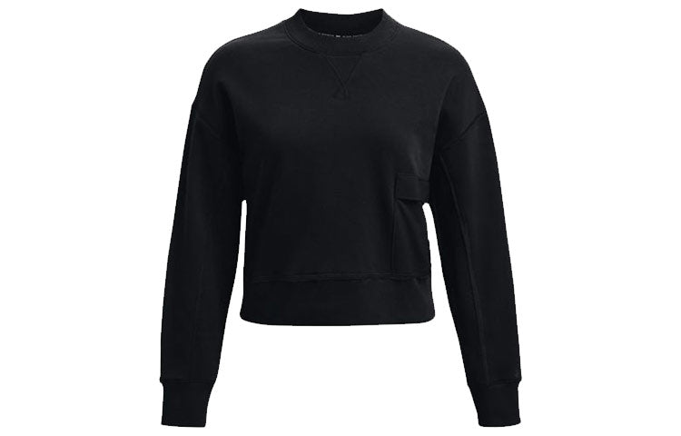 Under armour andromeda prjct rock fleece cre solid athletic casual crew neck sweatshirt women's black
