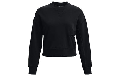 Under armour andromeda prjct rock fleece cre solid athletic casual crew neck sweatshirt women's black