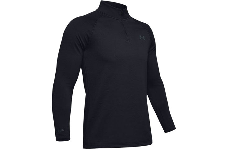 Under armour coldgear® base 4.0 1/4 casual stand collar zip athletic long sleeve t-shirt men's black