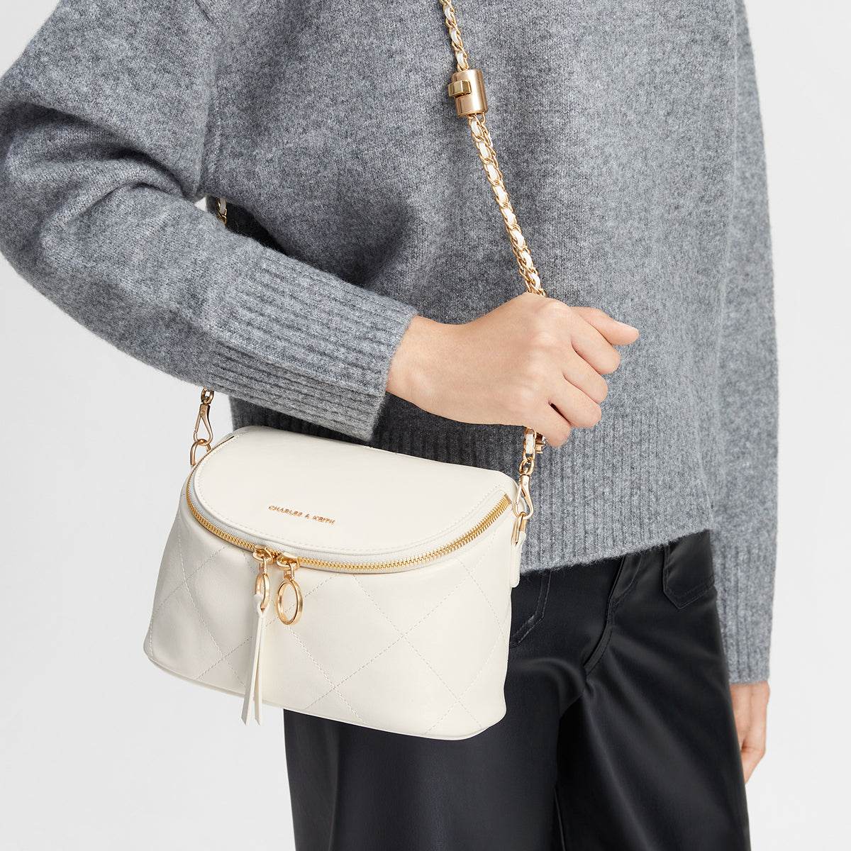 Сумка женская Charles&Keith Soft Lattice Chain S - Boxette Shop