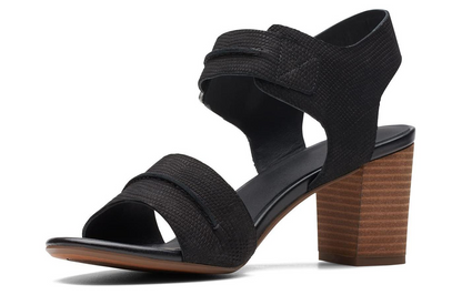 Ayollarning qora qora sandallari Clarks Clarks charmdan qulaylik va soddalik