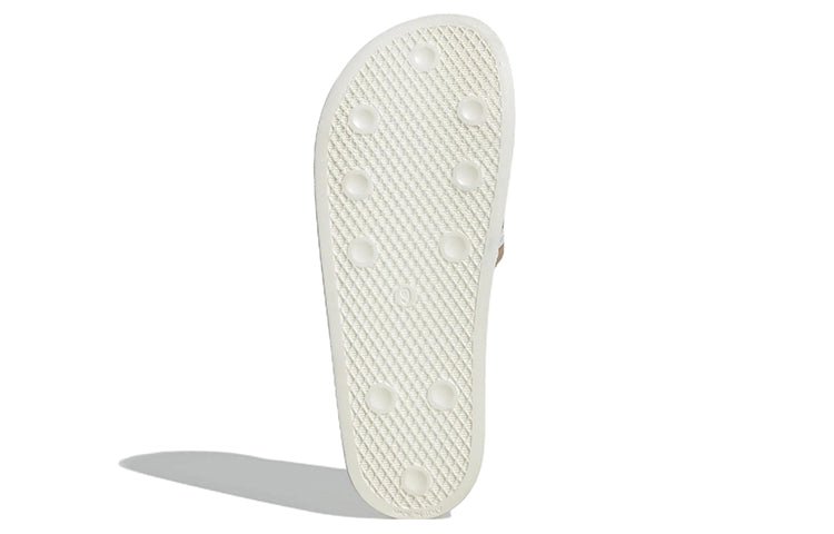 Adidas originals adilette slides casual athletic slippers white brown