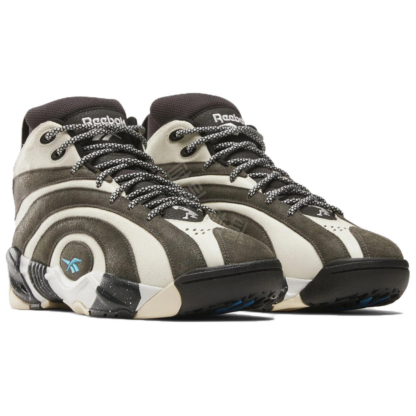 Reebok Shaqnosis Fashion Comfort High Top Retro Basketbol poyabzali erkaklar qora va oq