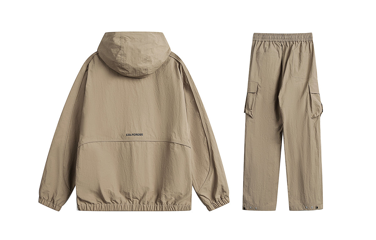 Golfcross asosiy modellari harflar logotipi bosma bir rangli plili ko'p cho'ntakli ish kiyimi tog 'tizimi ochiq havoda dam olish uchun sport kostyumi erkaklar va ayollar modellari