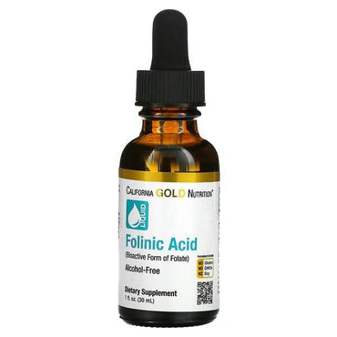 Пищевая добавка California Gold Nutrition, Фолиновая кислота, без спирта, 30 мл - Boxette Shop