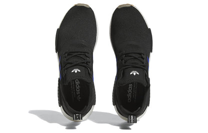 Adidas originals nmd_r1 ткань модные нескользящие износостойкие легкие низкопробные спортивные повседневные туфли черный синий