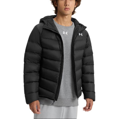 Under armour core down training sports fashion hooded down jacket men's black