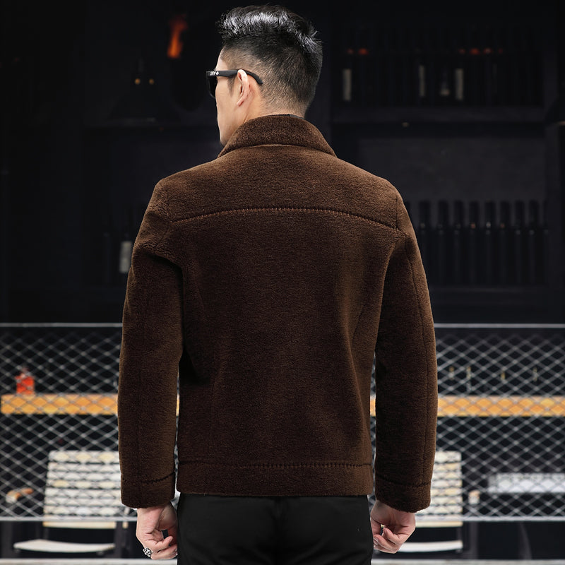 Kaiser kaiser Koreya modasi sof jun lapel fermuar bo'limi qo'y terisi mo'ynali baxmal paltosi bir xil modeldagi erkaklar va ayollar