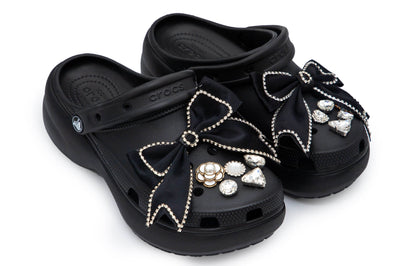 Шлепанцы женские Crocs Classic Platform Clog Black Butterfly Temptation - Boxette Shop