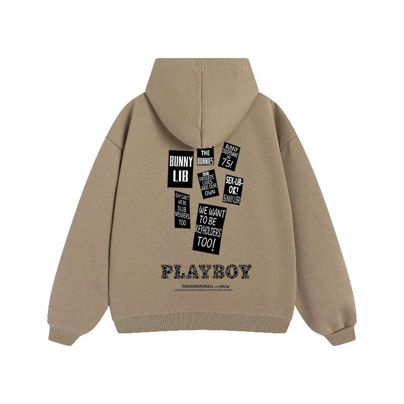 Erkaklar va ayollar uchun Playboy letter print bo'sh tasodifiy kaputi