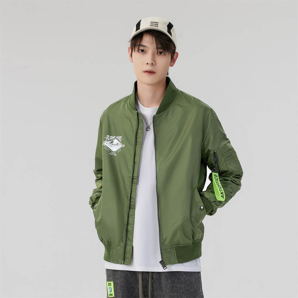 Антиофис гонконг стиль куртка с свободными широкими ногами джинсы повседневная работа поездка костюм городской новый молодежный простой и удобный с хорошим набором одежды осень и зима мужские модели - Boxette Shop