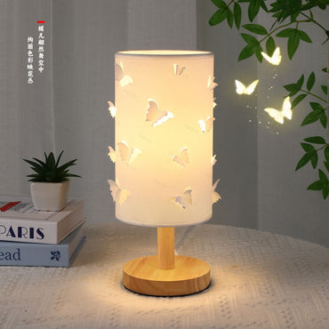 Nolros 3d butterfly cream bedside lamp минимализм эстетика изящный абажур трехцветный регулируемая яркость регулируемое основание из массива дерева тонкая бабочка ambient bedroom table lamp