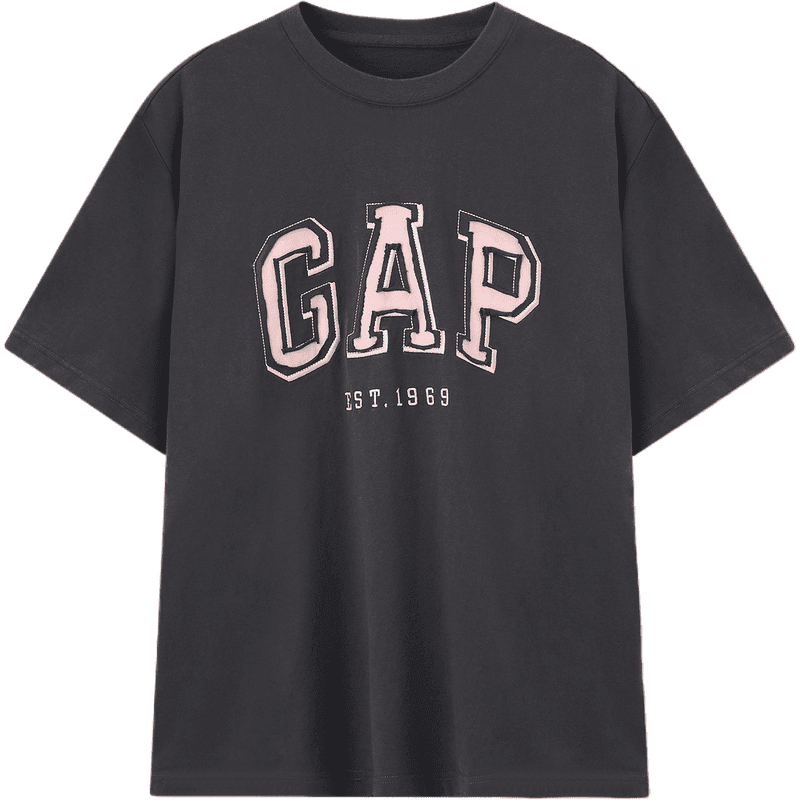 Gap крупные буквы логотипа классическая универсальная футболка с коротким рукавом мужчины и женщины - Boxette Shop