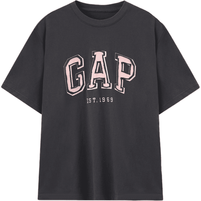 Gap крупные буквы логотипа классическая универсальная футболка с коротким рукавом мужчины и женщины - Boxette Shop
