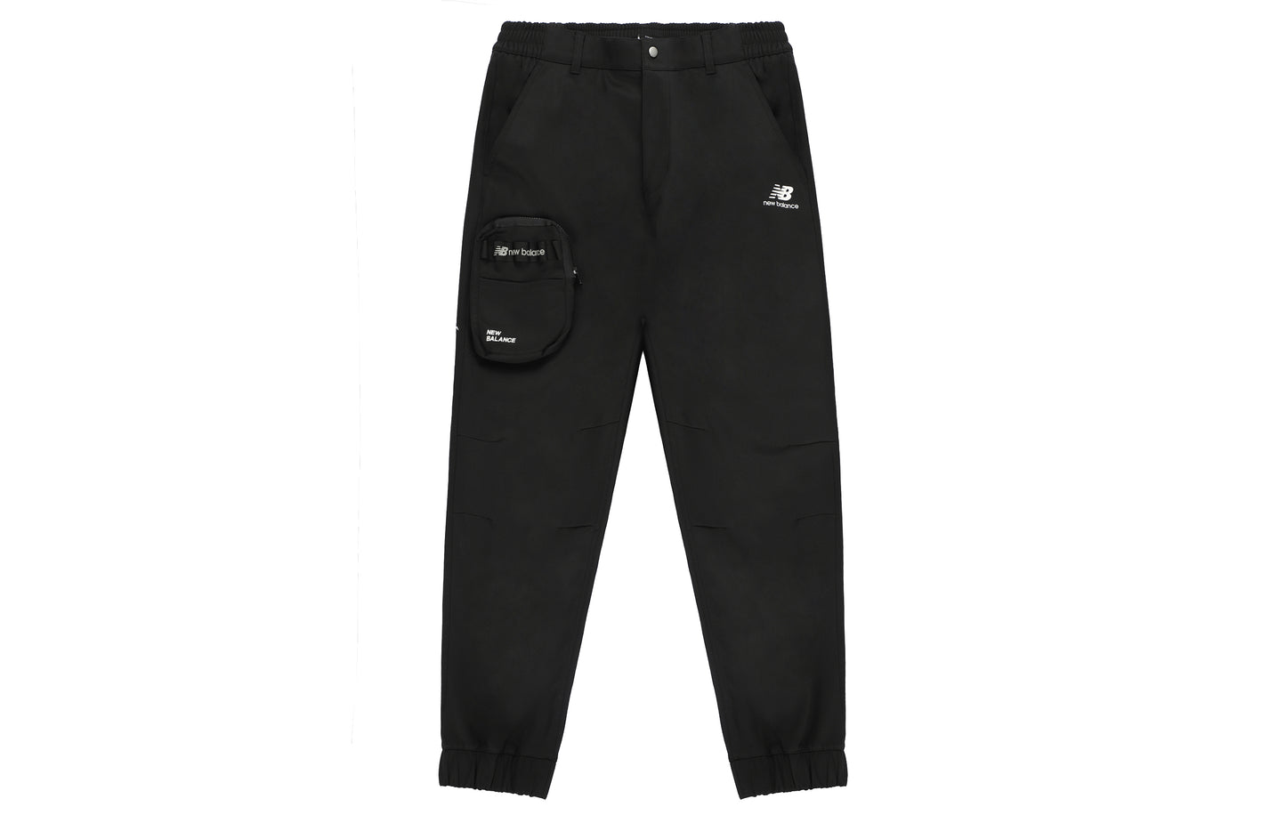 Katta oʻlchamli choʻntaklari boʻlgan New Balance erkaklar qora qishki kundalik shimlari