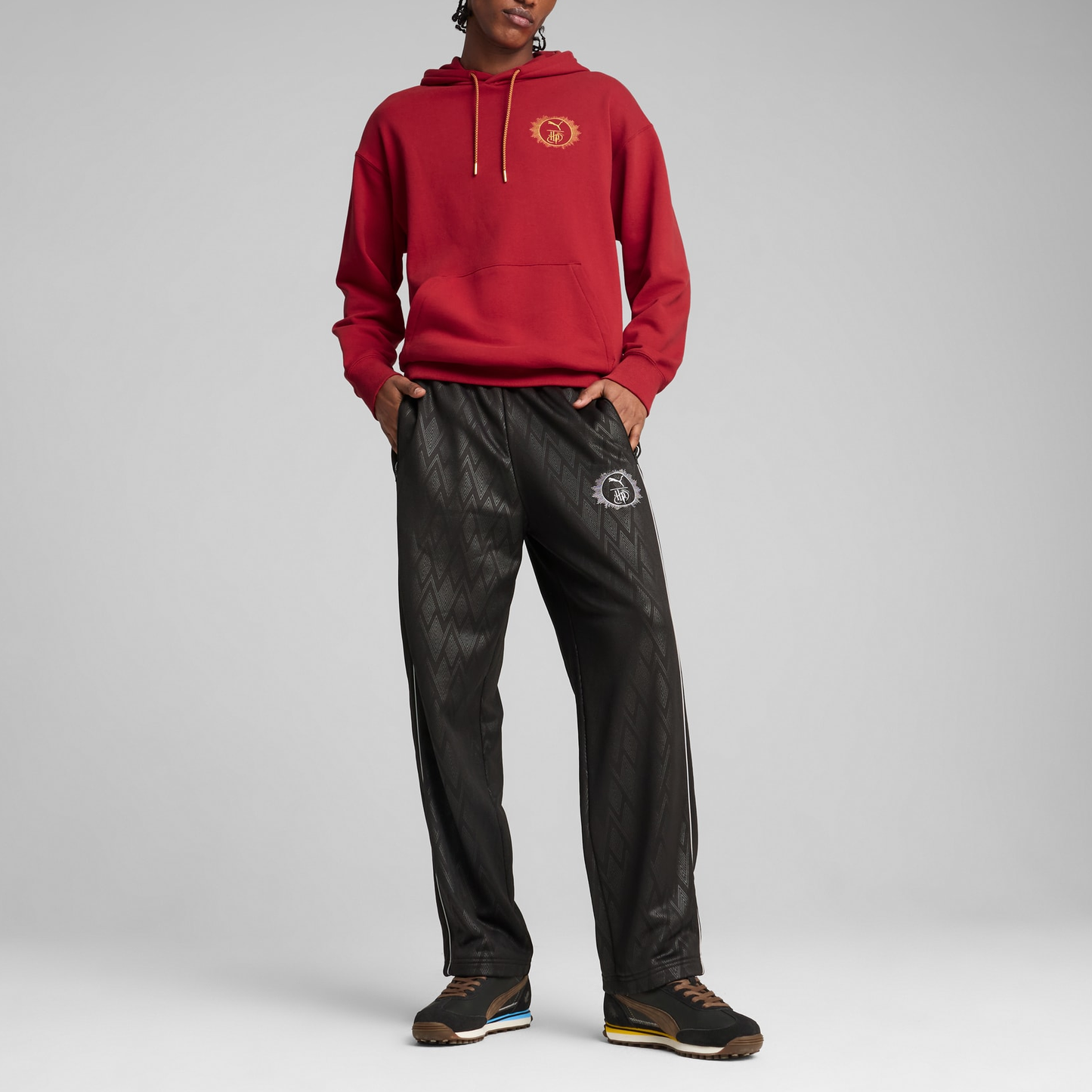 Puma x harry potter совместные модели досуг капюшоном logo свободные свитер мужчины и женщины как малиновый