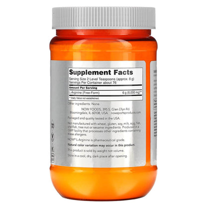 Спортивное питание NOW Foods Sports L-Arginine Powder, 454 г - Boxette Shop