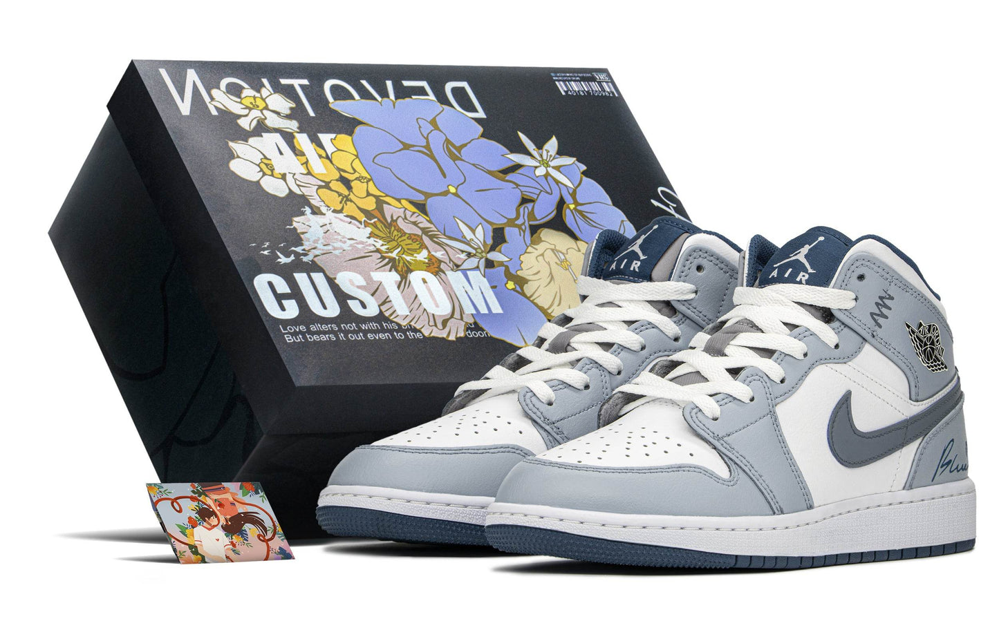Кроссовки детские Jordan air 1 misty blue - Boxette Shop