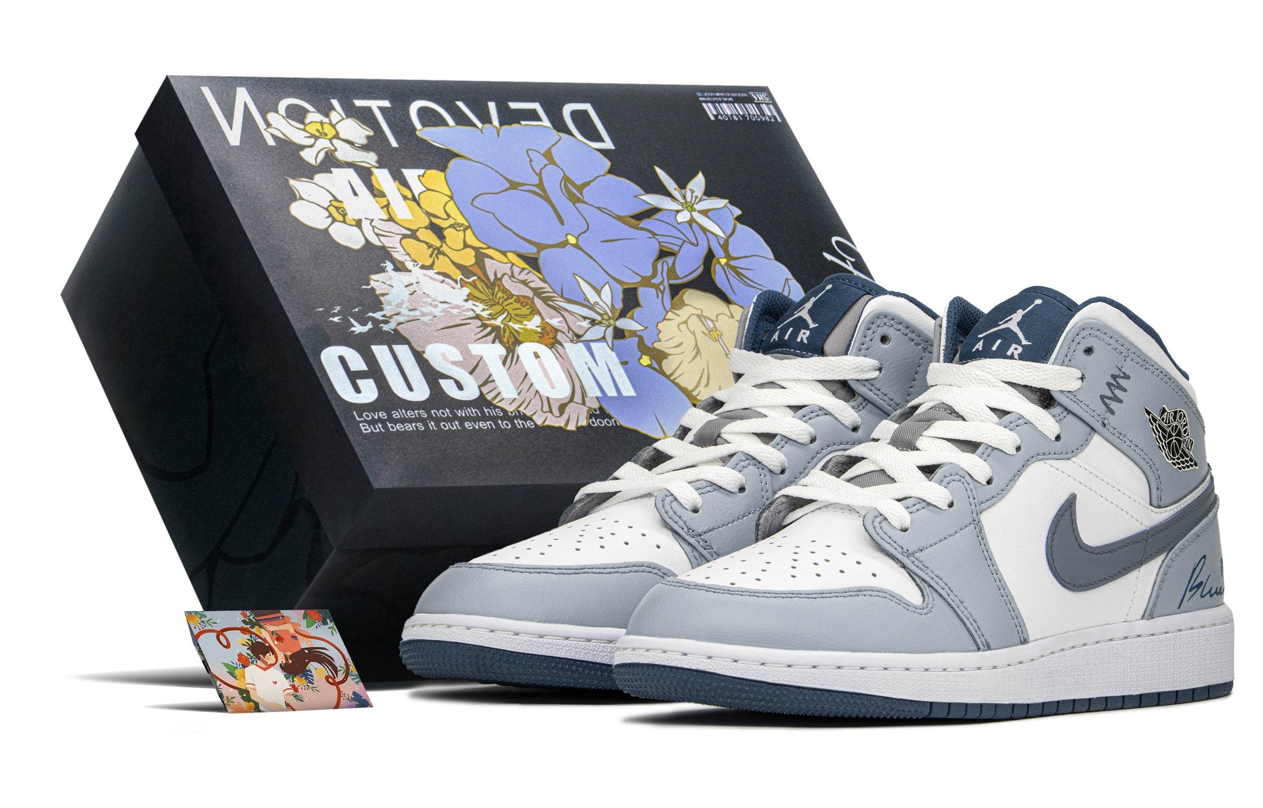 Кроссовки детские Jordan air 1 misty blue - Boxette Shop