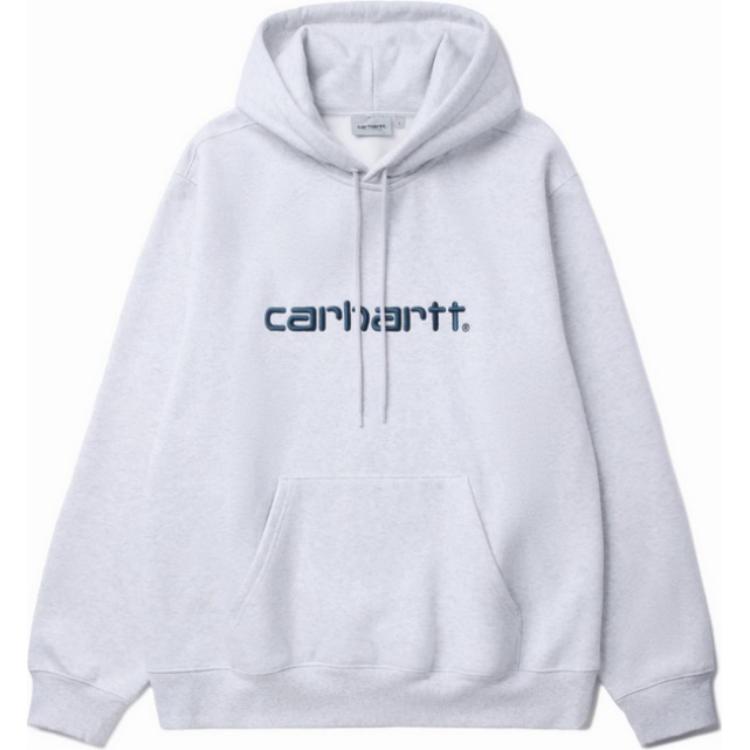 Carhartt wip klassik pullover logotipi erta kuz harfli kashtado'zlik logotipi katta cho'ntak bo'shashgan qalpoqli uzun yengli erkaklar sviteri