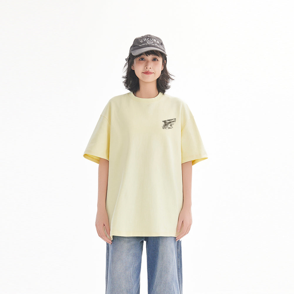 Pal ongaco amerikalik gangster chiroyli shark harflari bosma sayohat universal niche genderless tide bo'sh ekipaj bo'yinli qisqa yengli futbolka erkaklar va ayollar bir xil