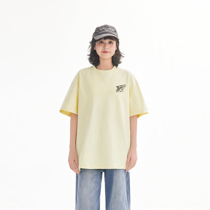 Pal ongaco amerikalik gangster chiroyli shark harflari bosma sayohat universal niche genderless tide bo'sh ekipaj bo'yinli qisqa yengli futbolka erkaklar va ayollar bir xil