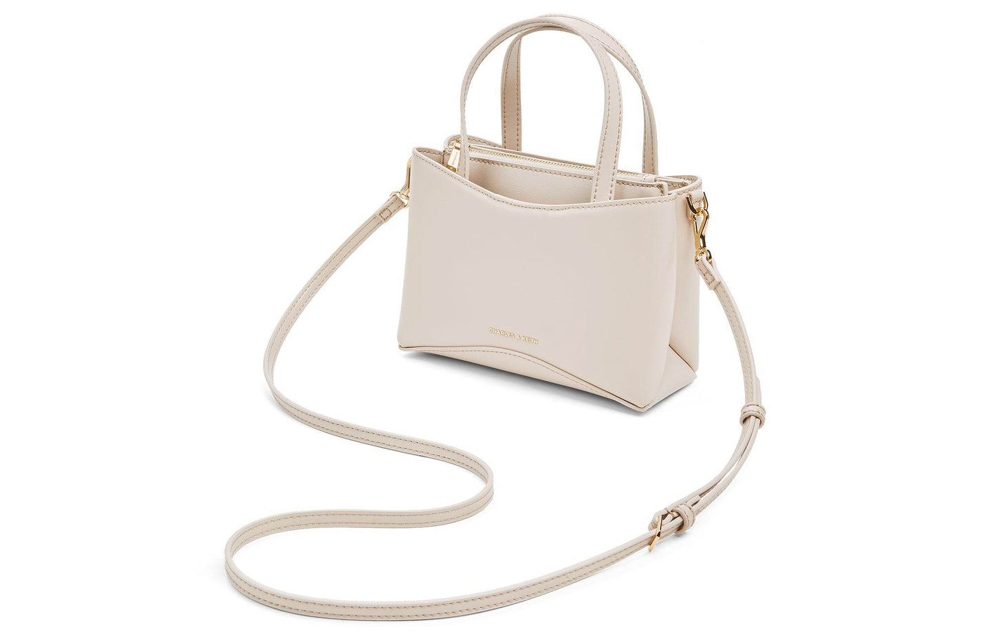 Сумка женская Charles&Keith Ck Simple Square Pu S Oatmeal - Boxette Shop
