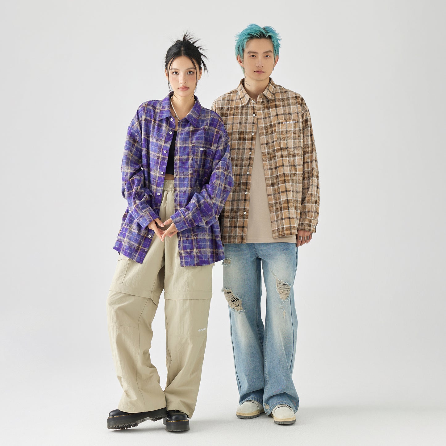 Golfkross Amerika retro to'qnashuvi tasodifiy yubka uzun yengli ko'ylak ko'ylagi juftlik modellari