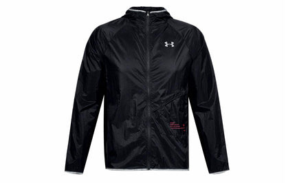 Under armour qualifier storm packable running hooded gym shirt men's black