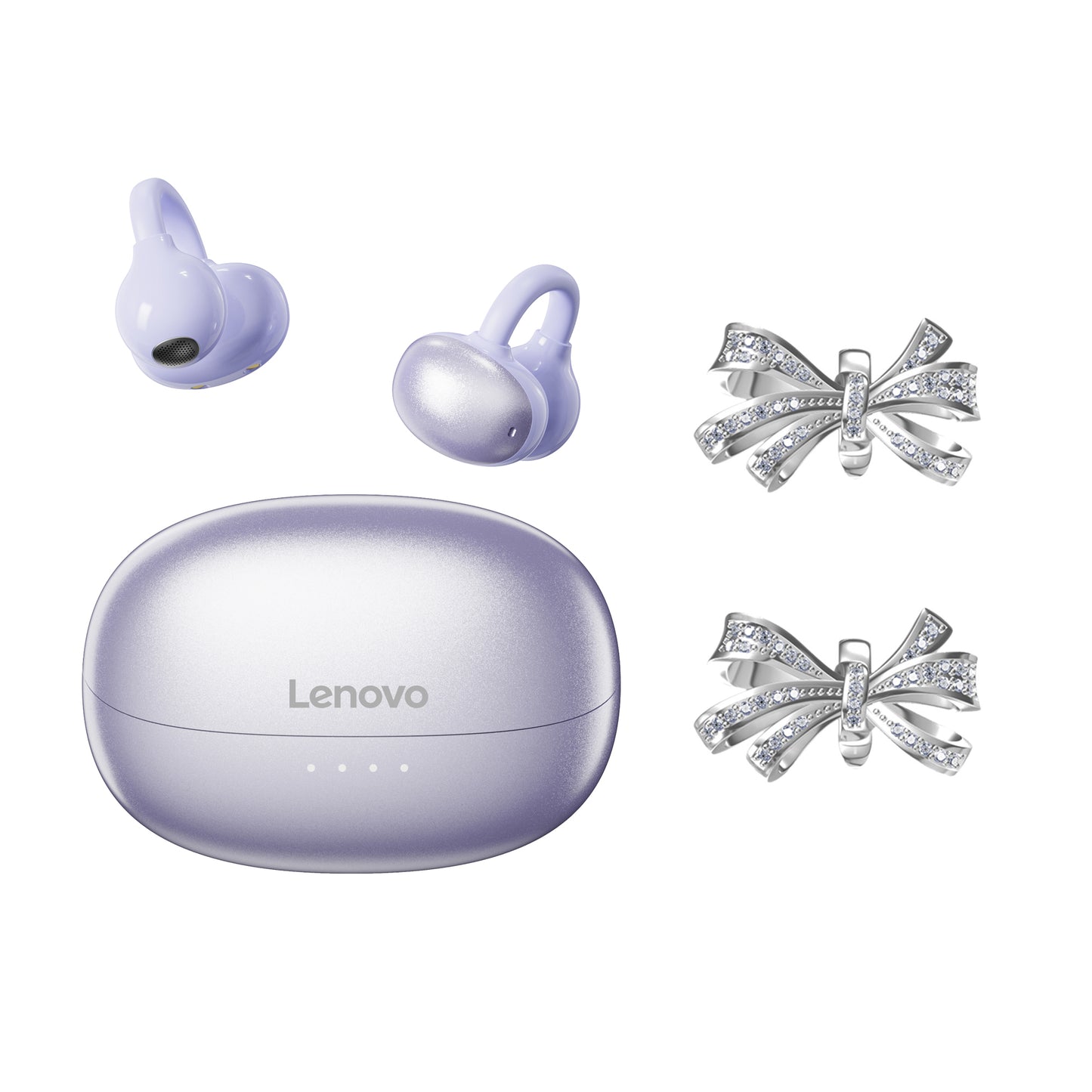 Lenovo lenovo k06 ослепительные разноцветные серьги-бабочки тип зажима для уха шумоподавление при звонках обновленный bluetooth 5.4 спортивные игры игровой кинотеатр imax уровень качества звука студенческая вечеринка высокая стоимость apple huawei xiaomi