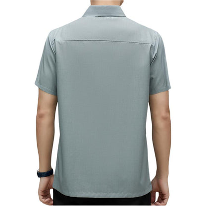 Pierre Cardin Pierre Cardin pastga tushadigan yoqa keksa kundalik ko'ylak yozgi qisqa yengli ko'ylak erkaklar modellari