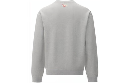 Reebok Letter Print Trikotaj kazak paxta kozok Uniseks ochiq kanop kulrang