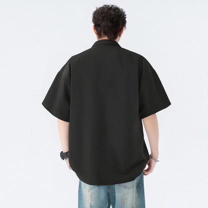 Paddy Julia Amerika yuqori ko'cha konstruktiv dizayn lapel bo'sh tasodifiy kundalik qatnov katta gangster o'zini kelishgan qulay, ko'p qirrali qisqa yengli ko'ylak modellari bilan erkaklar va ayollar