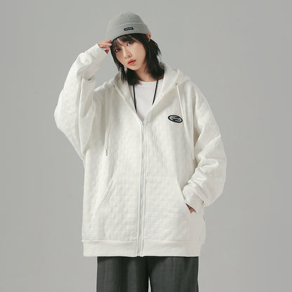 Golfkross yumshoq qalinlashgan vafli harflari bo'sh qalpoqli kardigan ko'ylagi kozok erkaklar va ayollar bir xil modellar