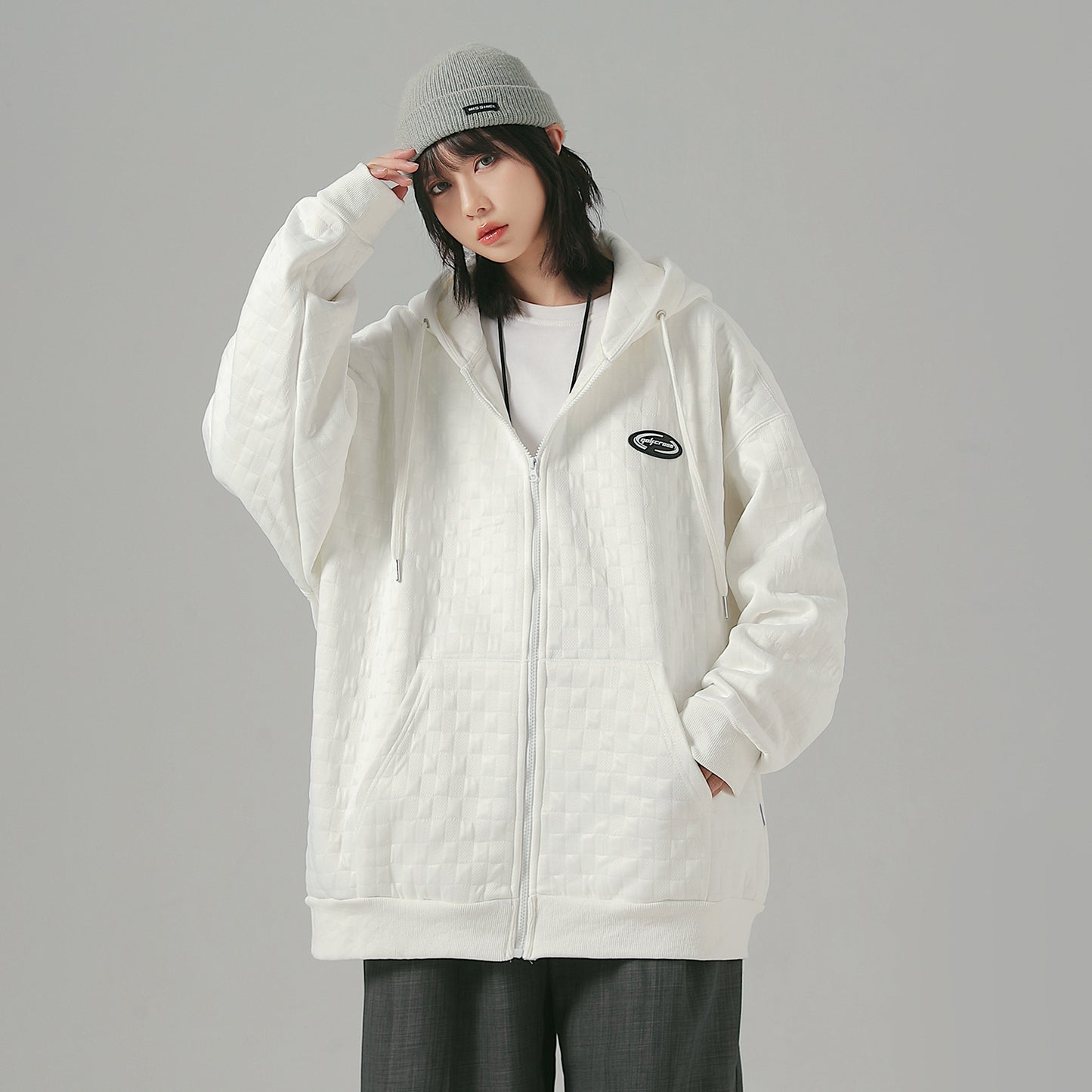 Golfkross yumshoq qalinlashgan vafli harflari bo'sh qalpoqli kardigan ko'ylagi kozok erkaklar va ayollar bir xil modellar