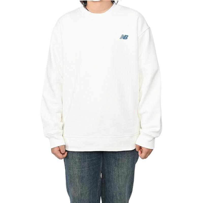 New Balance Letter Print Ekipaj bo'yinli erkaklar kozok fil suyagi