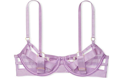 Victoria's secret сплошной цветной украшенный металлическими кольцами бюстгальтер на бретельках без подкладки женский - Boxette Shop