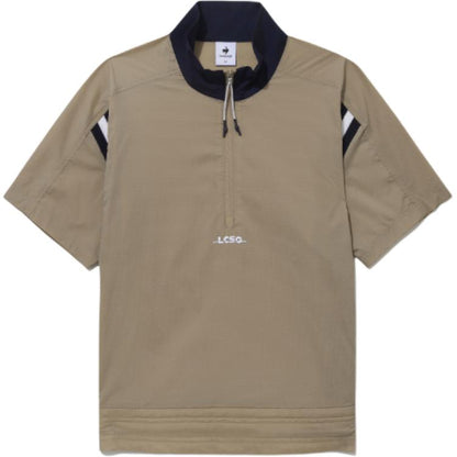 Ayollar uchun Le Coq Le Coq Sportif harflari rangli bloklangan qisqa yengli futbolka