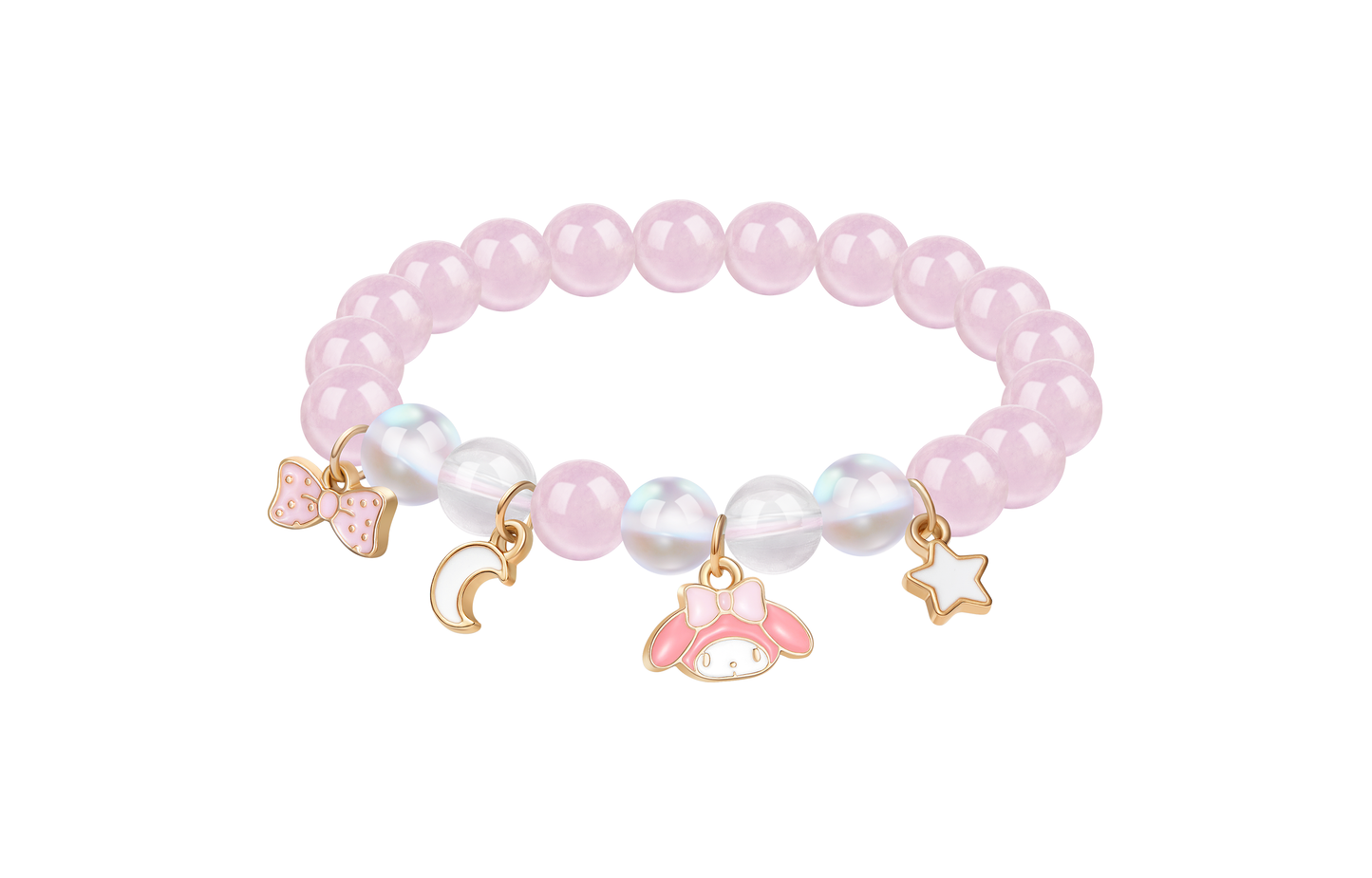 Браслет женский Hello Kitty Bow Rose Quartz