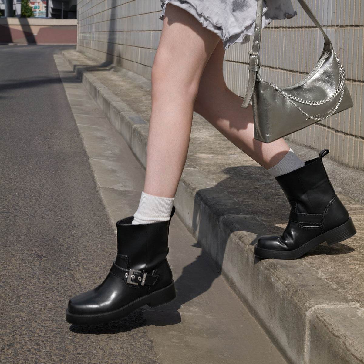 Ботинки женские Charles&Keith Biker Short - Boxette Shop