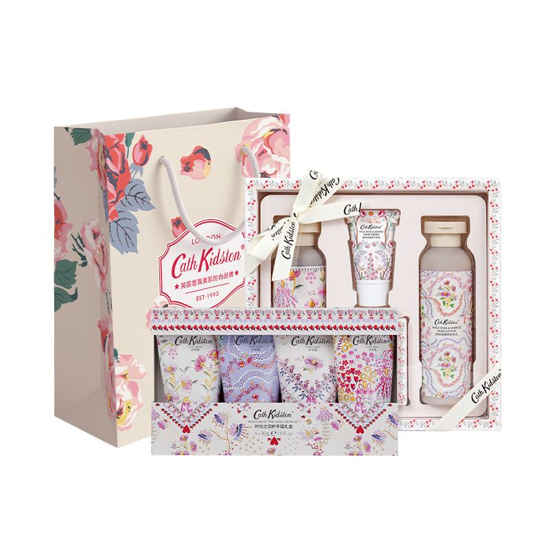 Cath kidston new wild rose gift set hydrating, cleansing & moisturising подарок подруге на день рождения