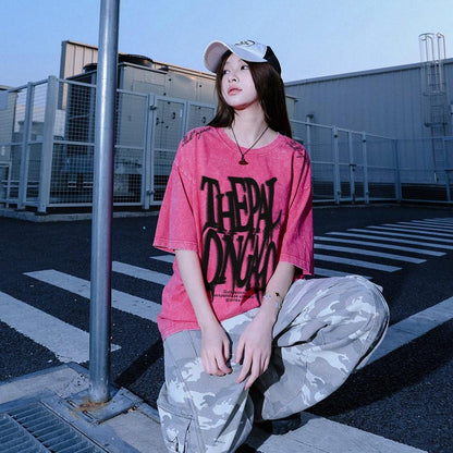 Pal ongaco qisqa yengi yuvilgan va siqilgan retro amerikacha futbolka erkaklar va ayollar uchun dazmollanadigan bokeh harflari bilan