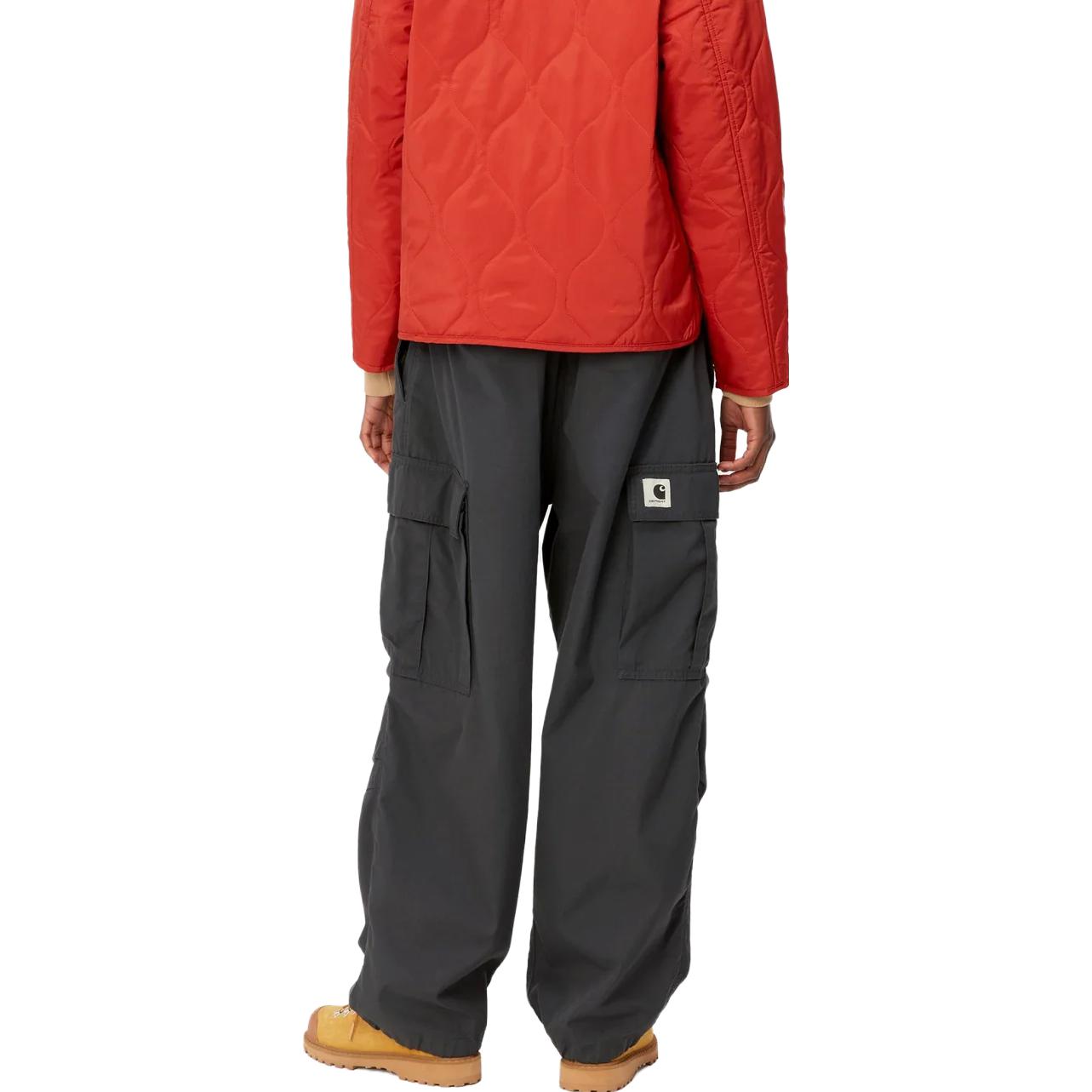 Carhartt o'chirish reaktiv yuk shimi, qattiq elastik beli bo'shashgan tekis ish shimi, to'q kulrang