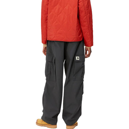 Carhartt o'chirish reaktiv yuk shimi, qattiq elastik beli bo'shashgan tekis ish shimi, to'q kulrang